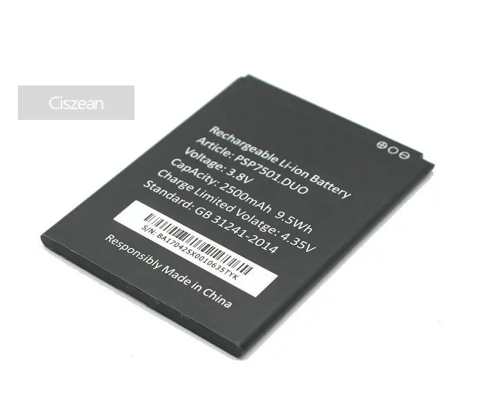 Сменный аккумулятор 10 шт./лот PSP7501 DUO 2500 мАч для смартфона Prestigio Grace R7 PSP 7501 DUO|battery