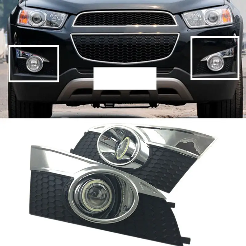 Для Chevrolet Captiva 2011 2015 2 шт. передняя противотуманная фара решетка + глаза ангела