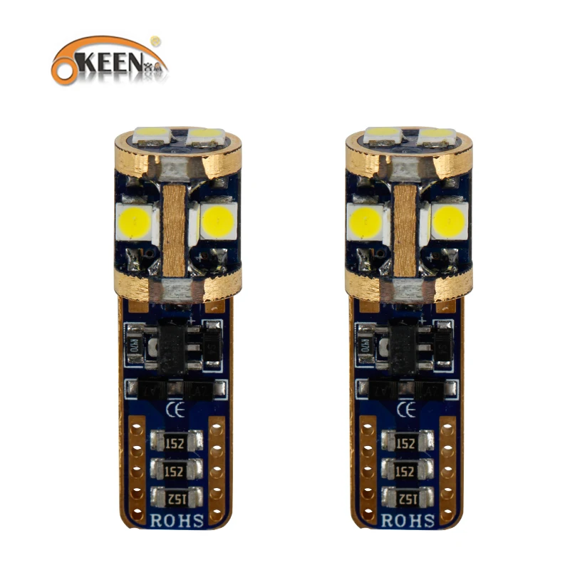 

OKEEN Car headlight led bulbs 10SMD 3030 LED Car Clearance Light Marker Lamp 168 W5W 9SMD LED CANBUS Auto Wedge Tail Side Bulbs