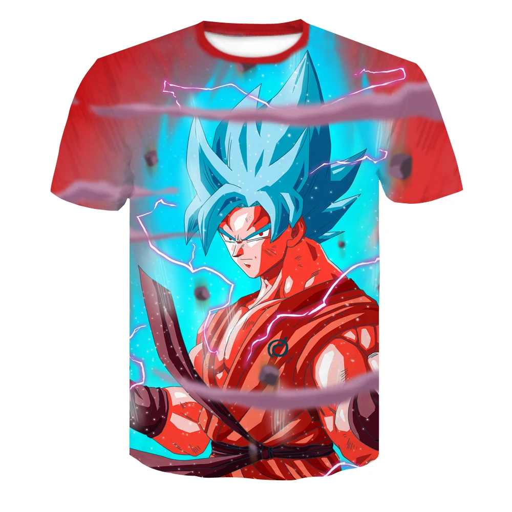 Футболка Dragon Ball Z T shDragon мужская летняя футболка с 3D принтом Супер Saiyan Son Goku God Shenron