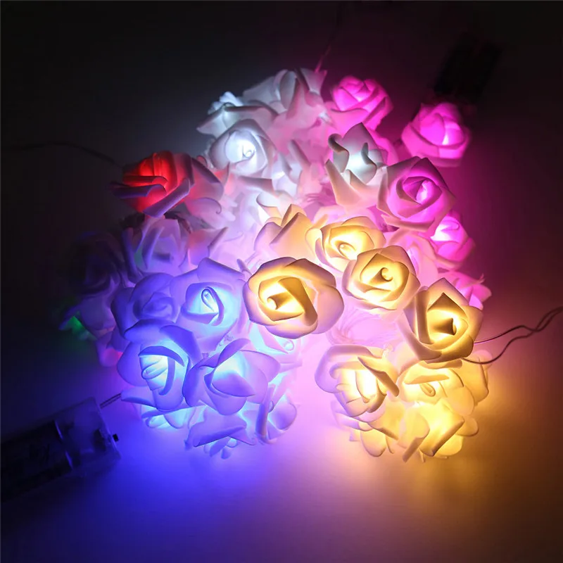Батарея работает 1 2 м/10 м Led розы гирлянда Рождественская Праздничная Гирлянда