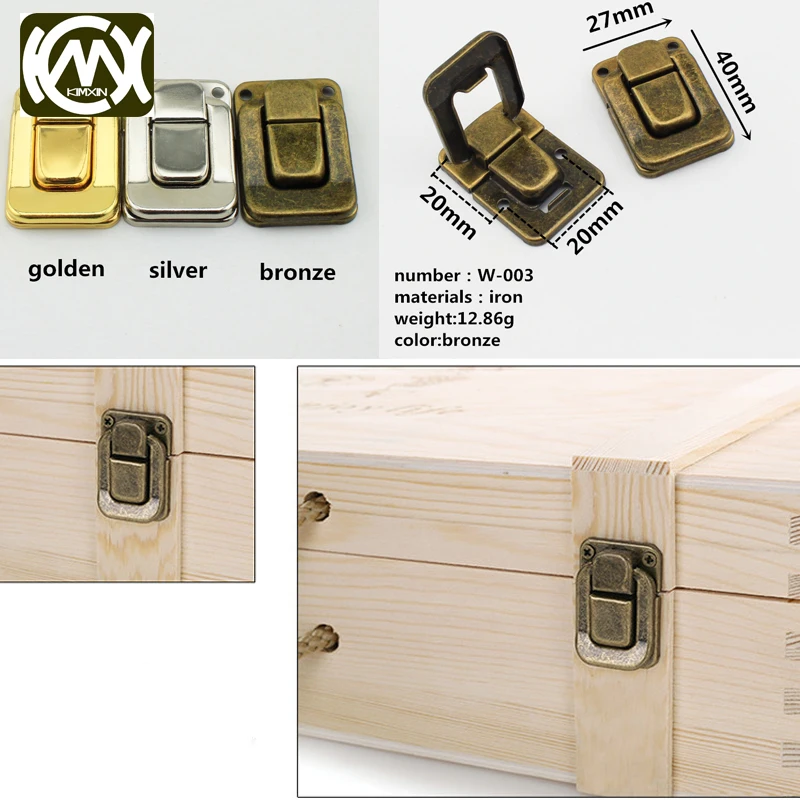 

10pc 27*40mm KIMXIN Spot Silver Woodencase lock Locks for Jewelry box Collection case Winebox Delivery fast Free shipping W-003