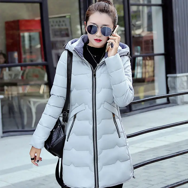 Silver grey Parka 6XL 7XL зимняя куртка женская парка пальто большой размер теплая Толстая куртка женская верхняя одежда с капюшоном зимнее пуховое хлопковое пальто с подкладкой Q943 - Цвет: Silver grey Parka
