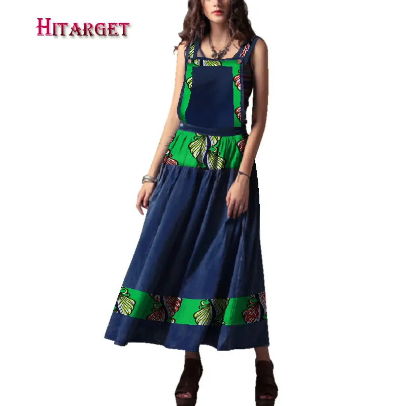 

2018 African Strap denim skirt dashiki african dresses for women plus size women clothes wax for cotton african clothes WY3437