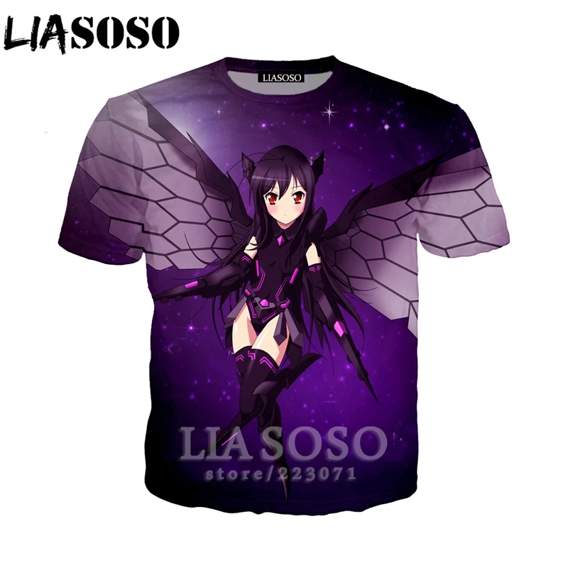 LIASOSO Летний Новый мужской женский модный свитшот 3D принт аниме Accel World футболка с