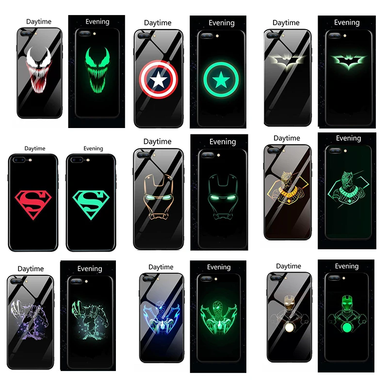 Чехол в виде светящегося стекла Marvel для huawei mate 30 20 PRO Honor V10 10 9Lite 20 20S V20 8X 9X PLAY back Cover для huawei P30 P20 Lite