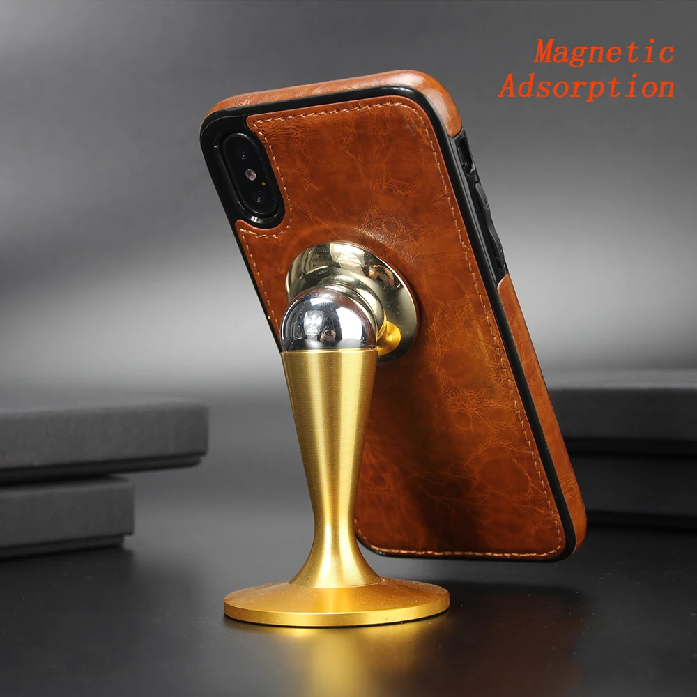 Luxury Vintage PU Leather Back Cover For iPhone 7 8 Plus XS Max XR Thin Case for iphone X 6 6S 5 5s SE |