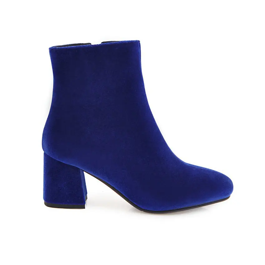 VINLLE/женские ботинки 2020 г. Элегантные ботильоны женские мотоциклетные из флока на