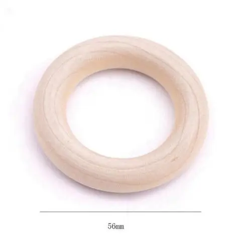 56mm Давайте сделаем Незавершенные деревянные кольца 20 шт. натуральный клен деревянный Прорезыватель для зубов Уход за ребенком ожерелье аксессуары DIY ремесла для Ребенка прорезыватели - Цвет: 56mm