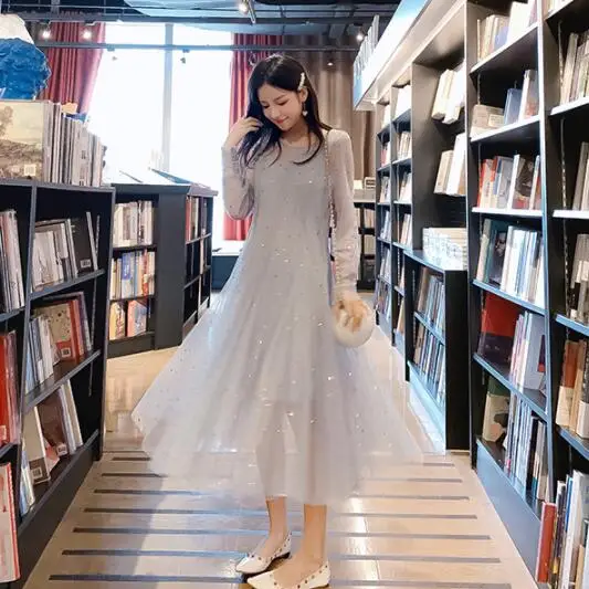 Женское кружевное платье летнее/осеннее с вышивкой звездного неба яркое