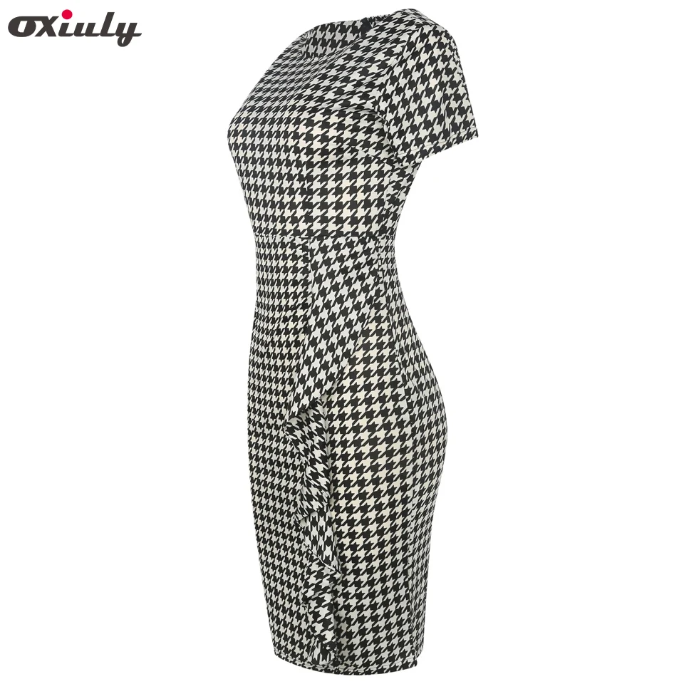 Женское контрастное платье Oxiuly элегантное до колена с длинными рукавами и