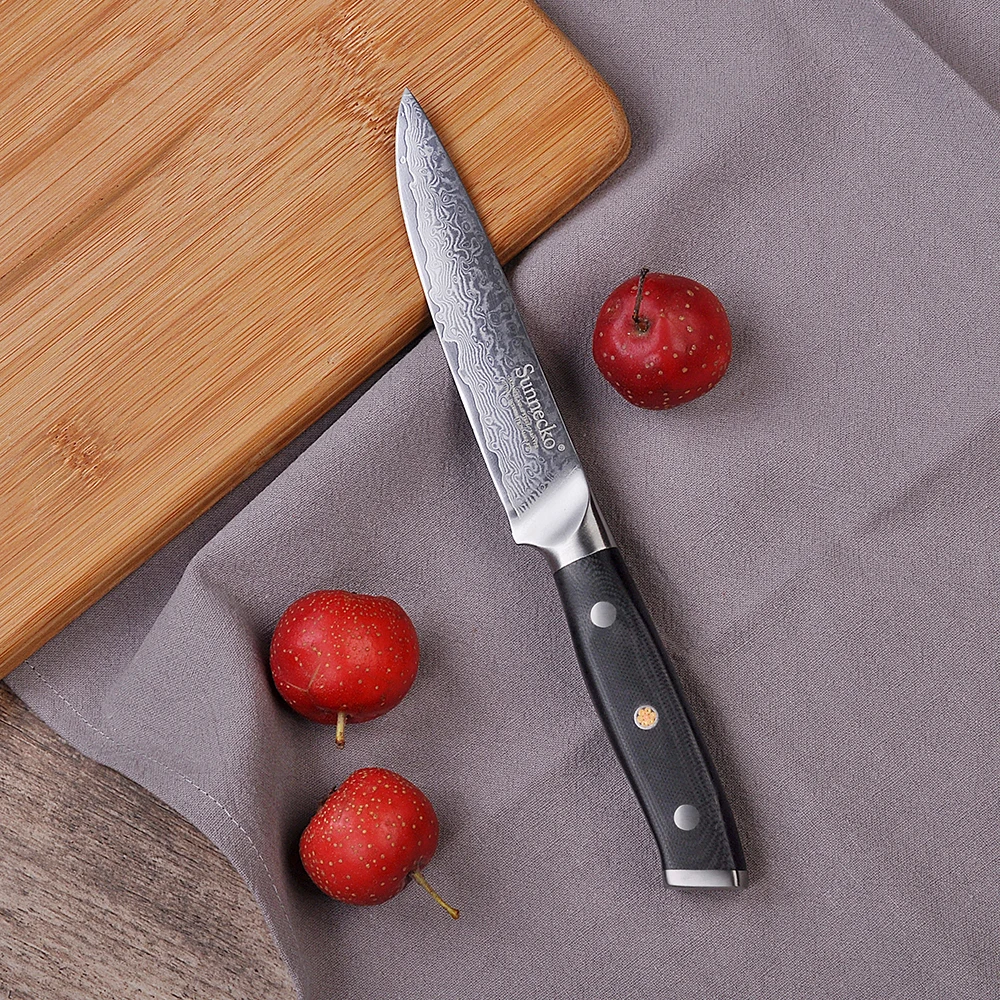 Sunnecko японский кухонный нож VG10 универсальный дамасский 5 дюймов с шлифовальным лезвием из стали G10 инструмент
