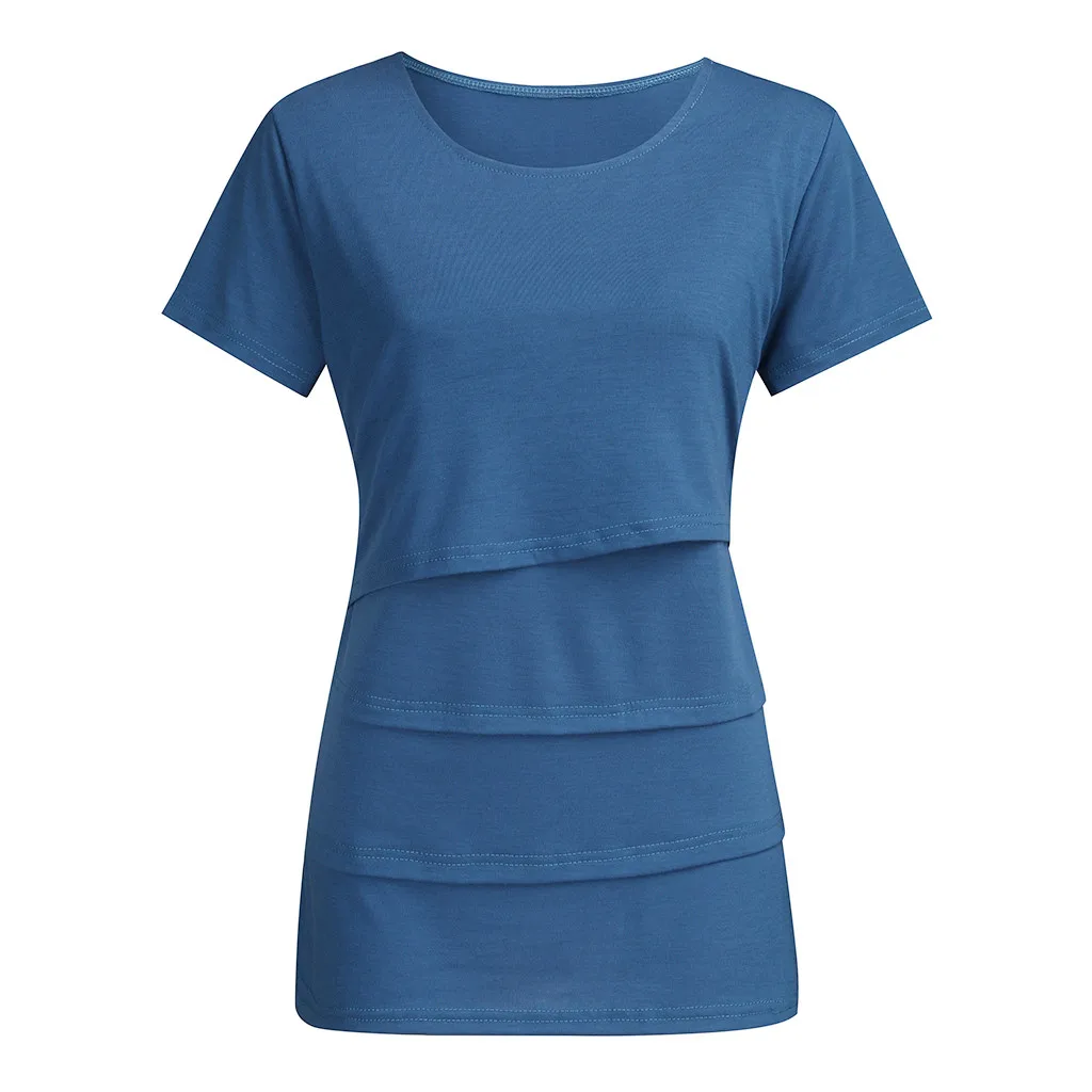 SAGACE Женская однотонная блузка для беременных топы одежда грудного вскармливания