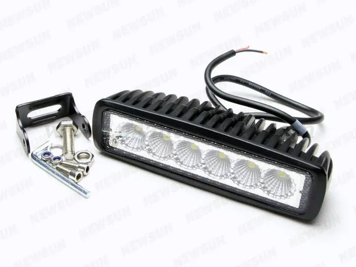 6 Inch 10-30v 18W White Flood beam LED Work Light Bar for Indicators Motorcycle Driving Offroad Boat Car Truck 4x4 SUV |