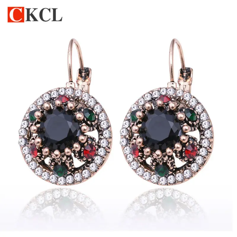 Женские винтажные серьги подвески с эмалью 2017|hanging earrings|vintage flower earringsearrings retro |