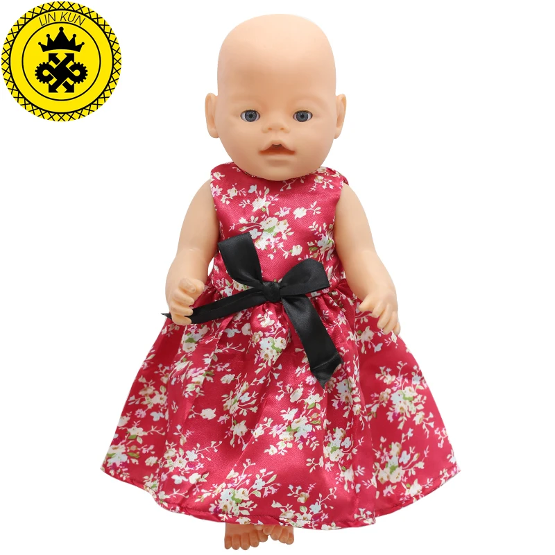 Маленькие цветы принцесса красное платье для 43 см Детские куклы аксессуары