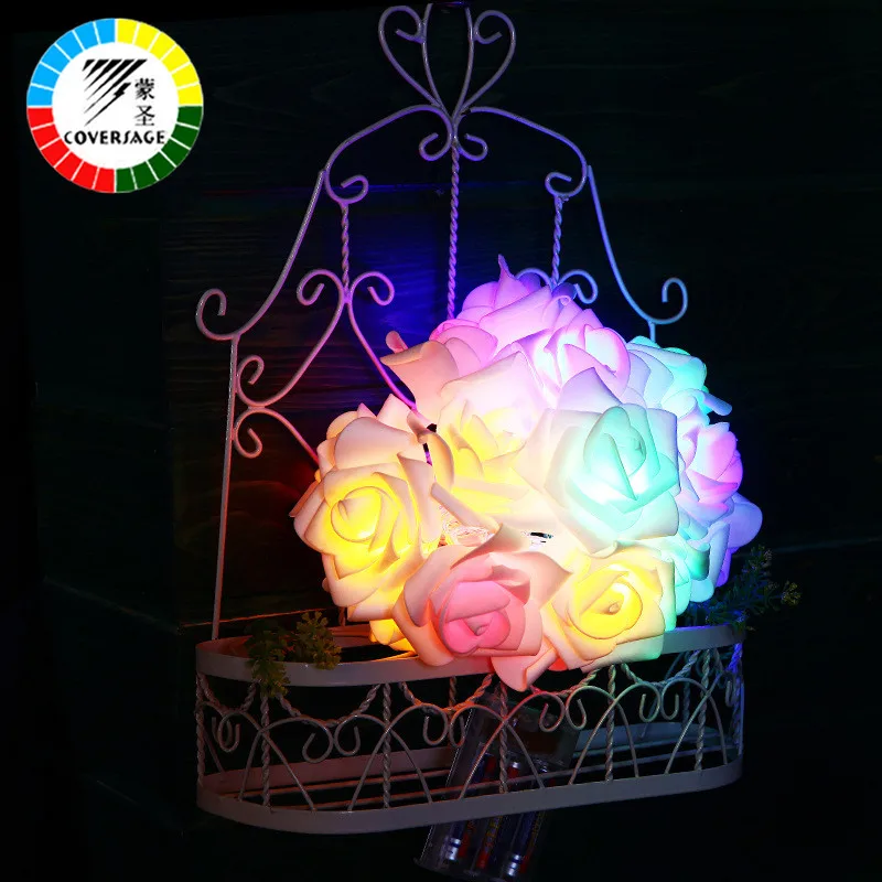 Coversage Фея огни строки 10 шт. розы свадебный Garden Party красочные рождественские крытый