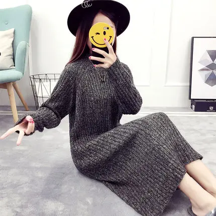 2019 autumn and winter new ladies fashion trend loose long bottoming sweater | Женская одежда