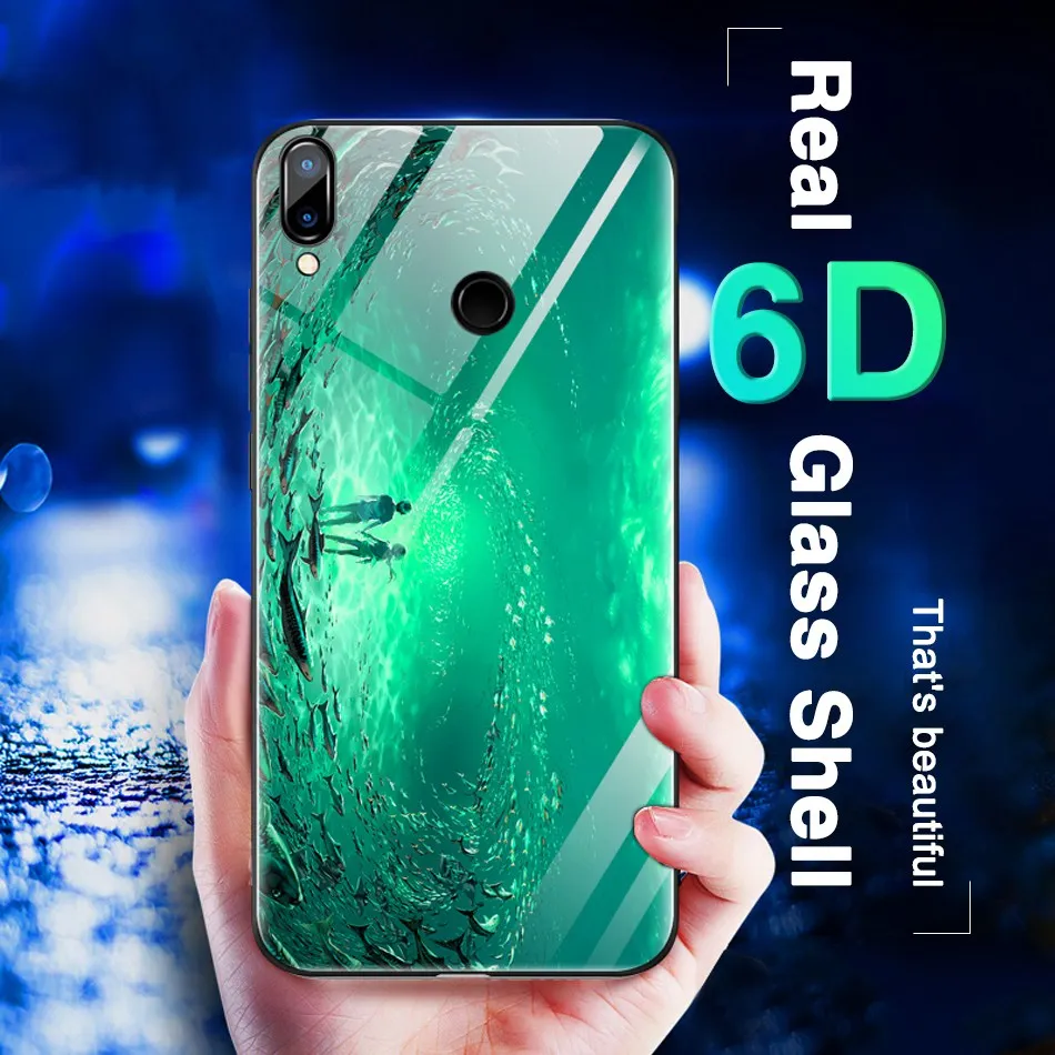 Для huawei P20 Lite Стекло чехол Роскошный люминесцентный Coque для Pro P10 плюс P Smart заказать