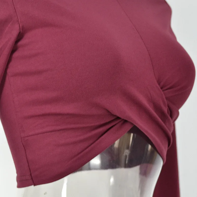 Женские футболки с высоким воротом хлопковая футболка женский укороченный топ