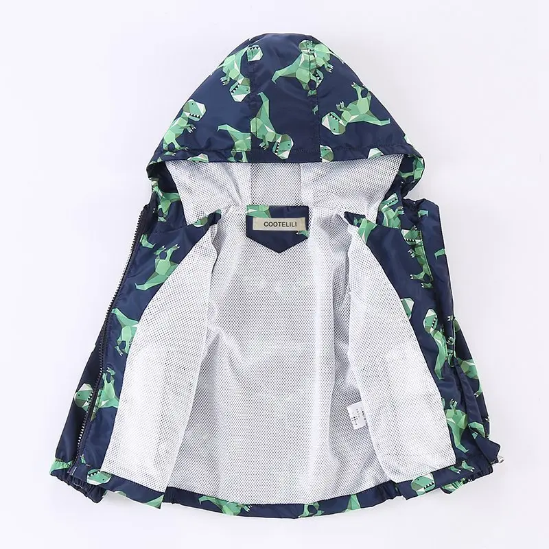 COOTELILI/80-130 см; Kawaii; одежда для маленьких девочек с динозавром; Осенняя детская куртка с капюшоном для мальчиков; дышащая детская верхняя одежда и пальто