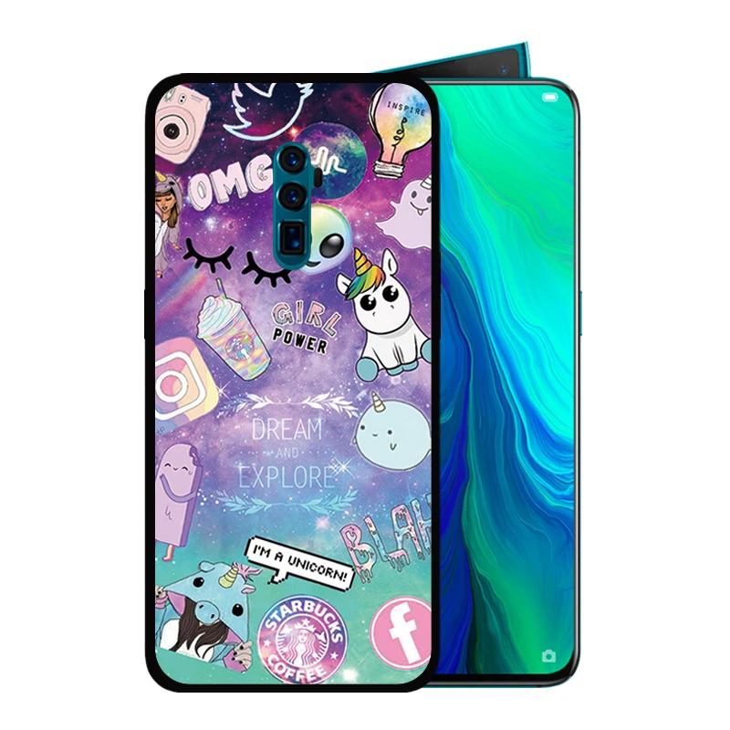 Мягкий силиконовый чехол черного цвета для OPPO Reno 10x zoom Reno2 2 Z R17 R15 R11 Plus 9S R15X K3 K1 с