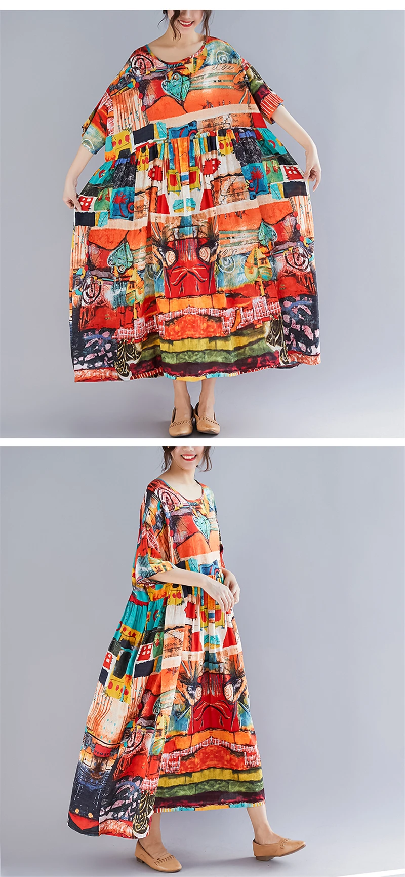 ARCSINX, женское платье большого размера, 5XL, 6XL, 7XL, 8XL, короткий рукав, Пляжное, бохо, платье для женщин, хлопок, больше размера, платья для женщин, сарафан