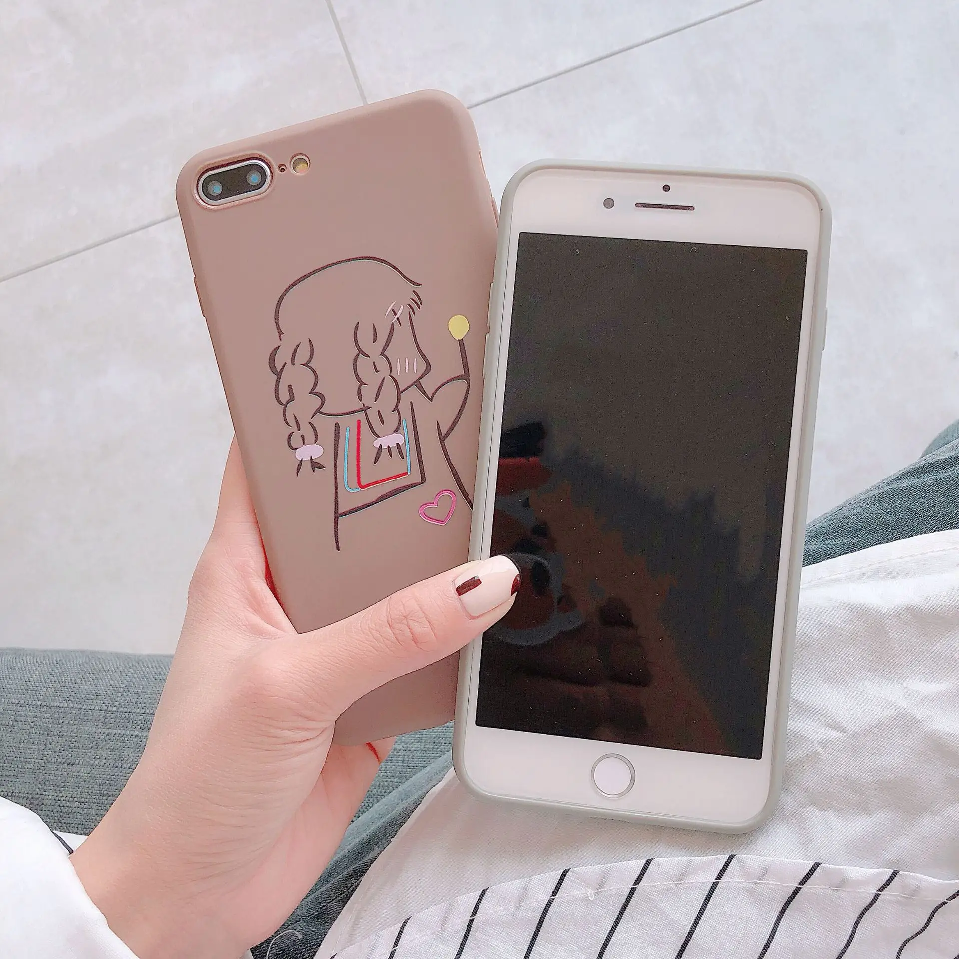 Милый чехол для iPhone X XR XS Max 6 S 7 8 Plus матовый мягкий силиконовый полное заднее