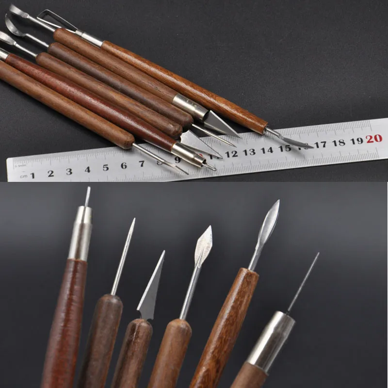 6Pcs New Clay Sculpting Set Wax Carving Pottery Tools Shapers Polymer Modeling Kit P0.05 | Инструменты