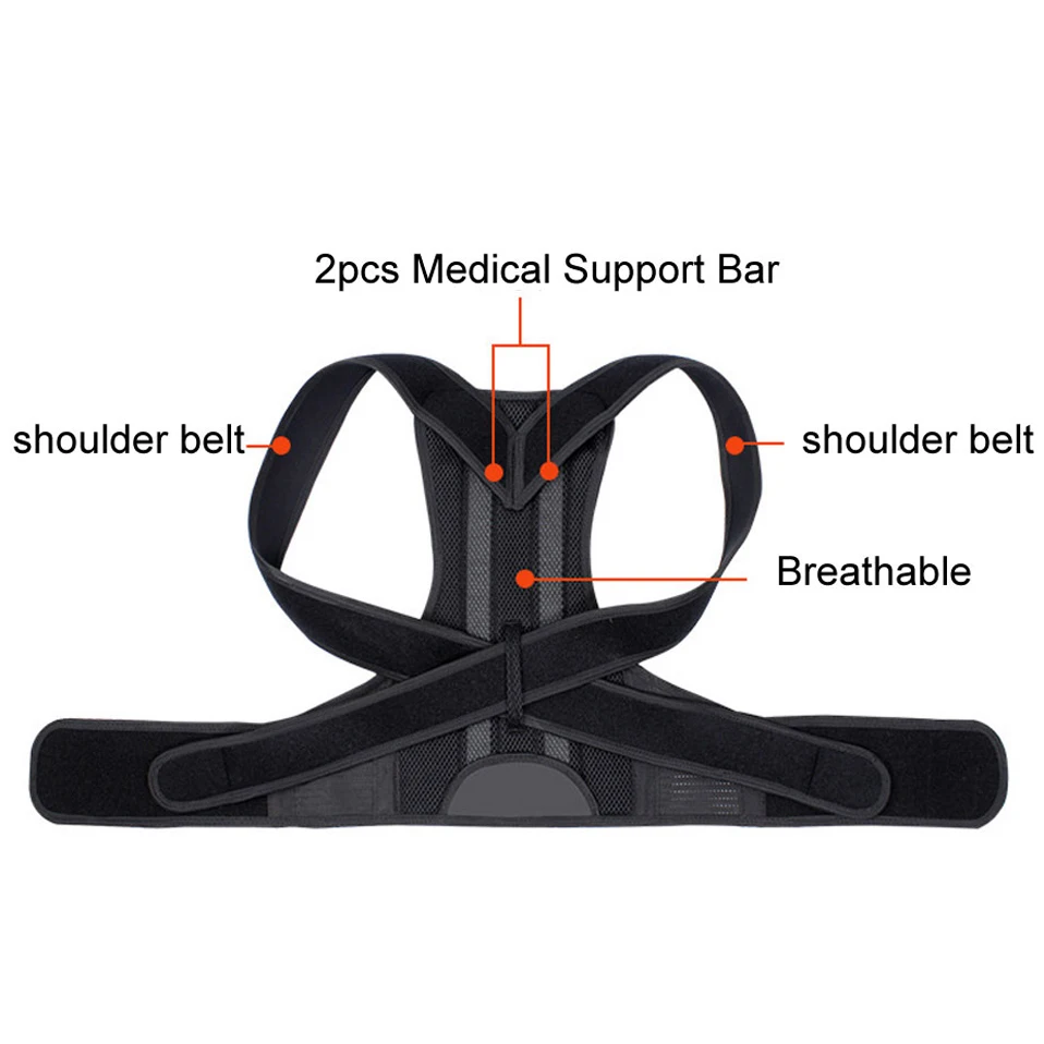 

Medical Support Bar Posture Corrector Back Brace Support Spine Corset Belt Shoulder Therapy Support Poor Posture Correction Belt