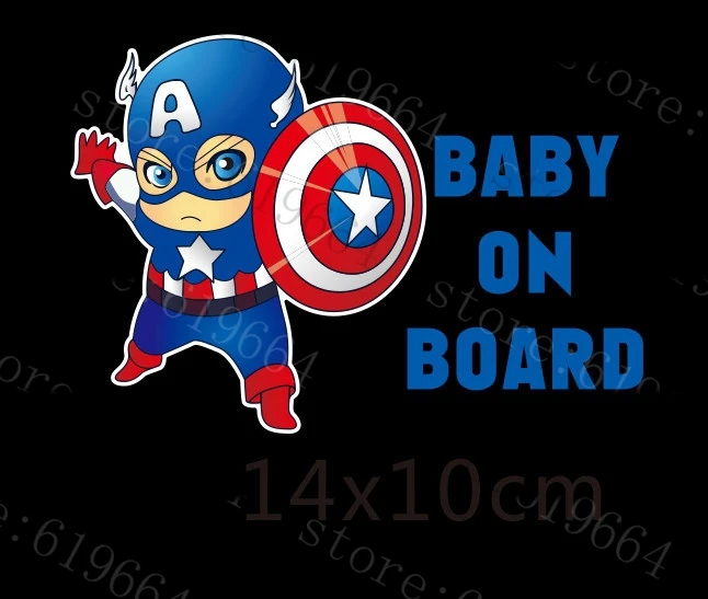 Мотоцикл наклейки автомобилей украшения Супергерои ребенок на борту и надписи