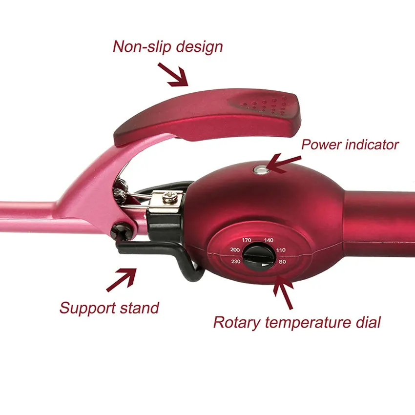 Queenme 9mm Curling Iron Hair Curler Professional Curl Irons Deep Curly Wand Stick Magic Styling Tools | Красота и здоровье