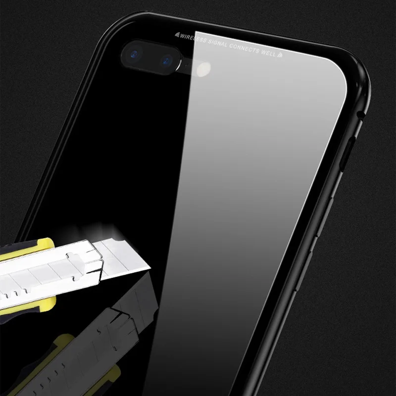 Магнитный поглощающий чехол JKING для телефона iPhone X 8 магнитный из закаленного