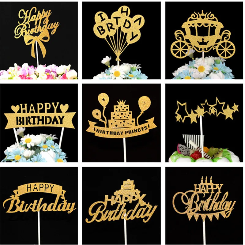 Топпер для торта С Днем Рождения День рождения украшения детей Baby Shower мальчик 50