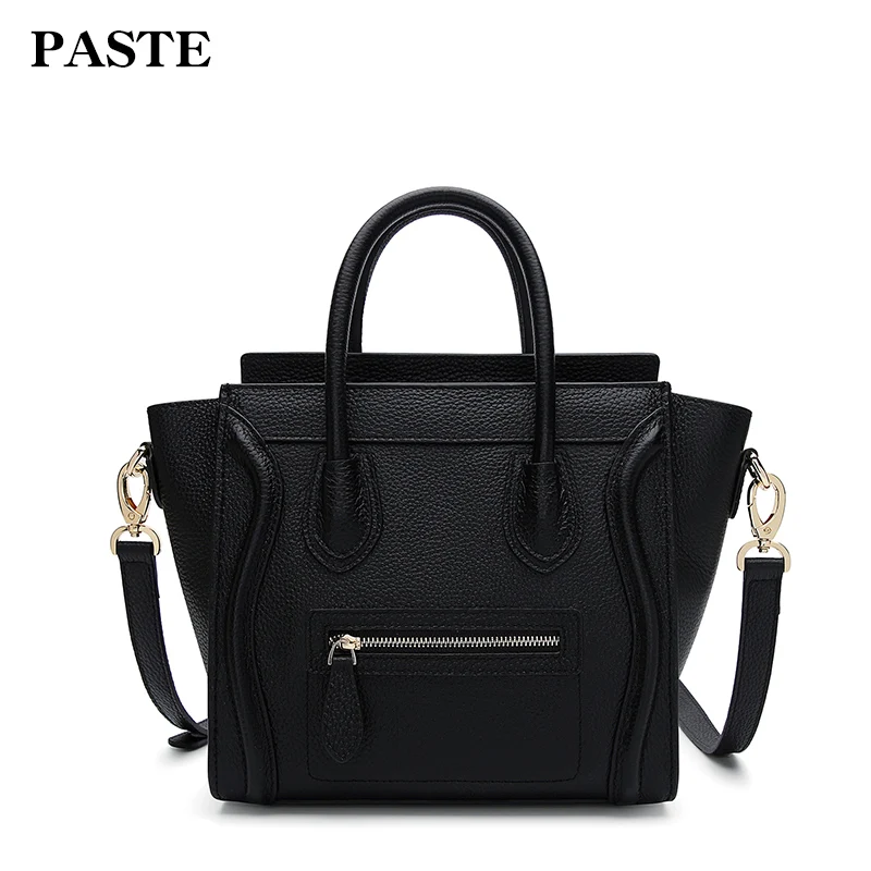 PASTE leather shoulder bag fashion Designer female wings smiley cowskiin head Messenger 7P1118 Black | Багаж и сумки