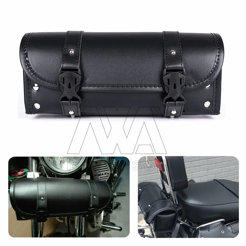 

Motorcycle Front Bag PU Leather Tail Tool Bag Side Storage Pack Saddlebag for Custom Bike for Cruiser for Cafe Racer