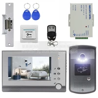 diysecur strike lock 7 inch tft color video door phone visual intercom doorbell id unlocking rfid led night vision camera
