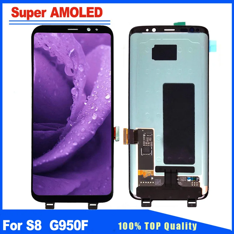 Super AMOLED Pantalla LCD Display Touch Screen Digitizer Assembly Replacement Kits For Samsung Galaxy S8 SM-G950F Free Sticker | Мобильные