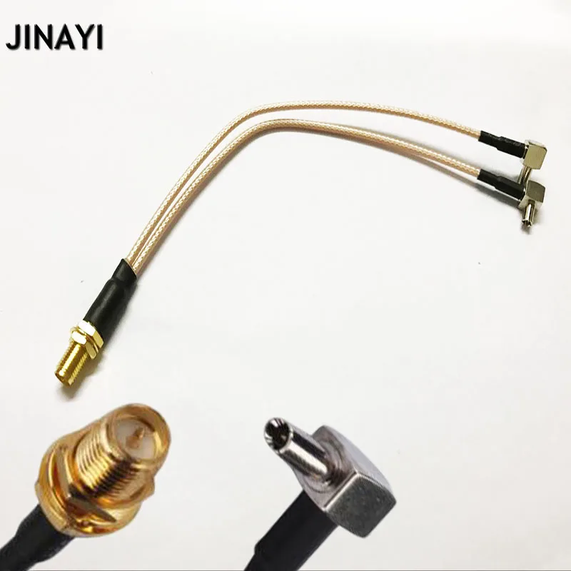 10 шт./лот RP-SMA RP SMA female to Dual TS9 TS-9 Male Plug Adapter Connector RG316 Cable 20cm | Обустройство дома