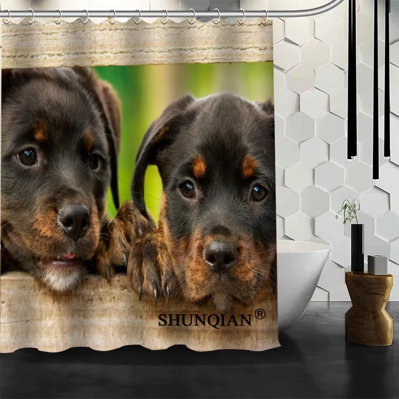 

Новое поступление, занавеска для душа Rottweiler, занавеска для ванной из полиэстера с принтом, Товары для ванной комнаты с крючком