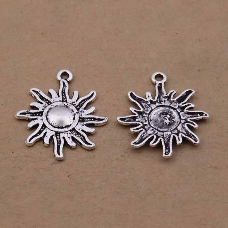 50 шт./лот античное серебро солнечная тотемная Подвеска DIY ожерелье ручной работы