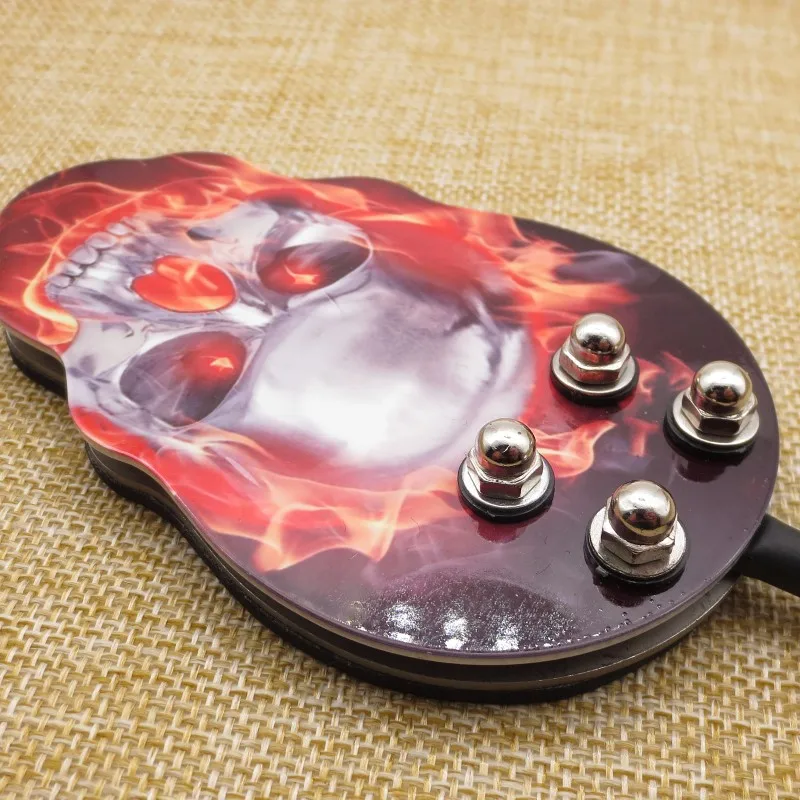 Handmade Stainless Steel Tattoo Foot Pedal Switch with Custom Skull Design