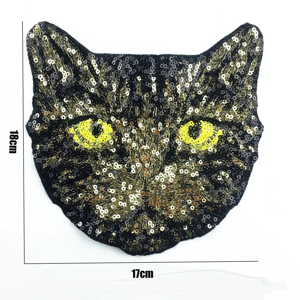 5pcs a lot Hot-selling cat embroidered beads kitten head cloth shimmering hand sewn clothes hats bags decals | Дом и сад