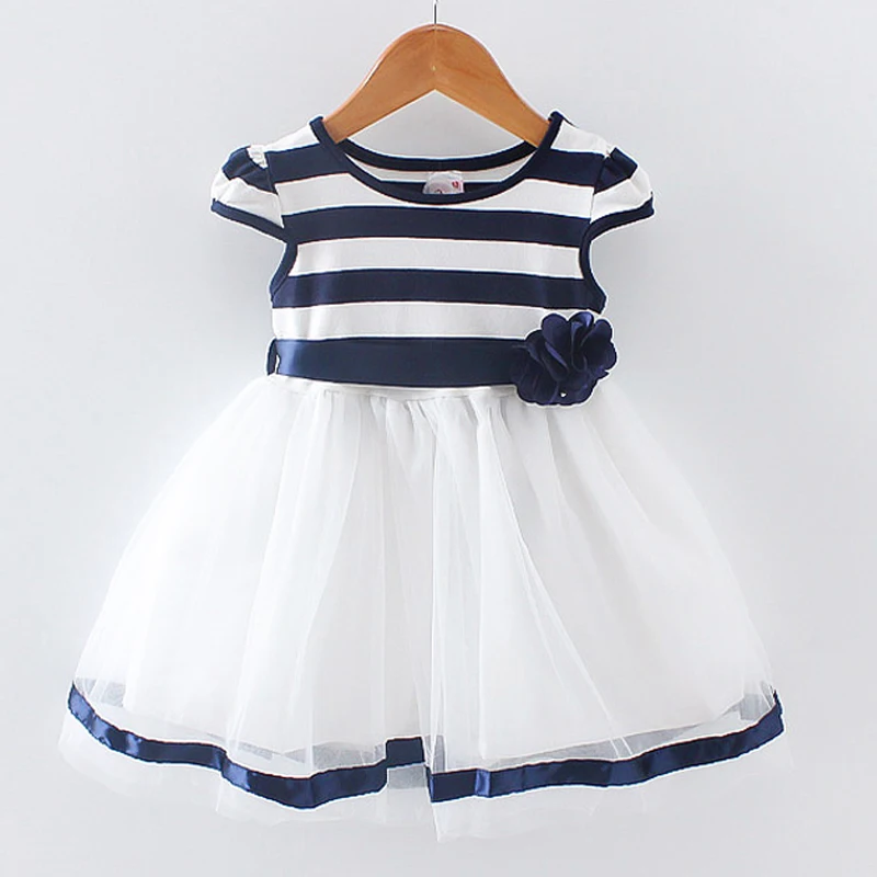 Детское летнее хлопковое платье без рукавов BibiCola в полоску для новорожденных