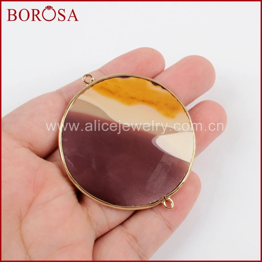 BOROSA 5/10 шт золотой цвет круглый соединительный элемент из агата двойной Bails Drusy