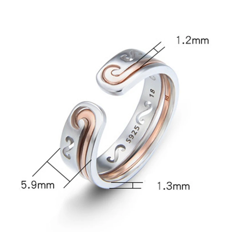 DOYUBO Adjustable Size Men's 925 Sterling Silver Tighten Mantra Rings Rose Gold & Color Sun WuKong Pure Ring VB270 | Украшения и