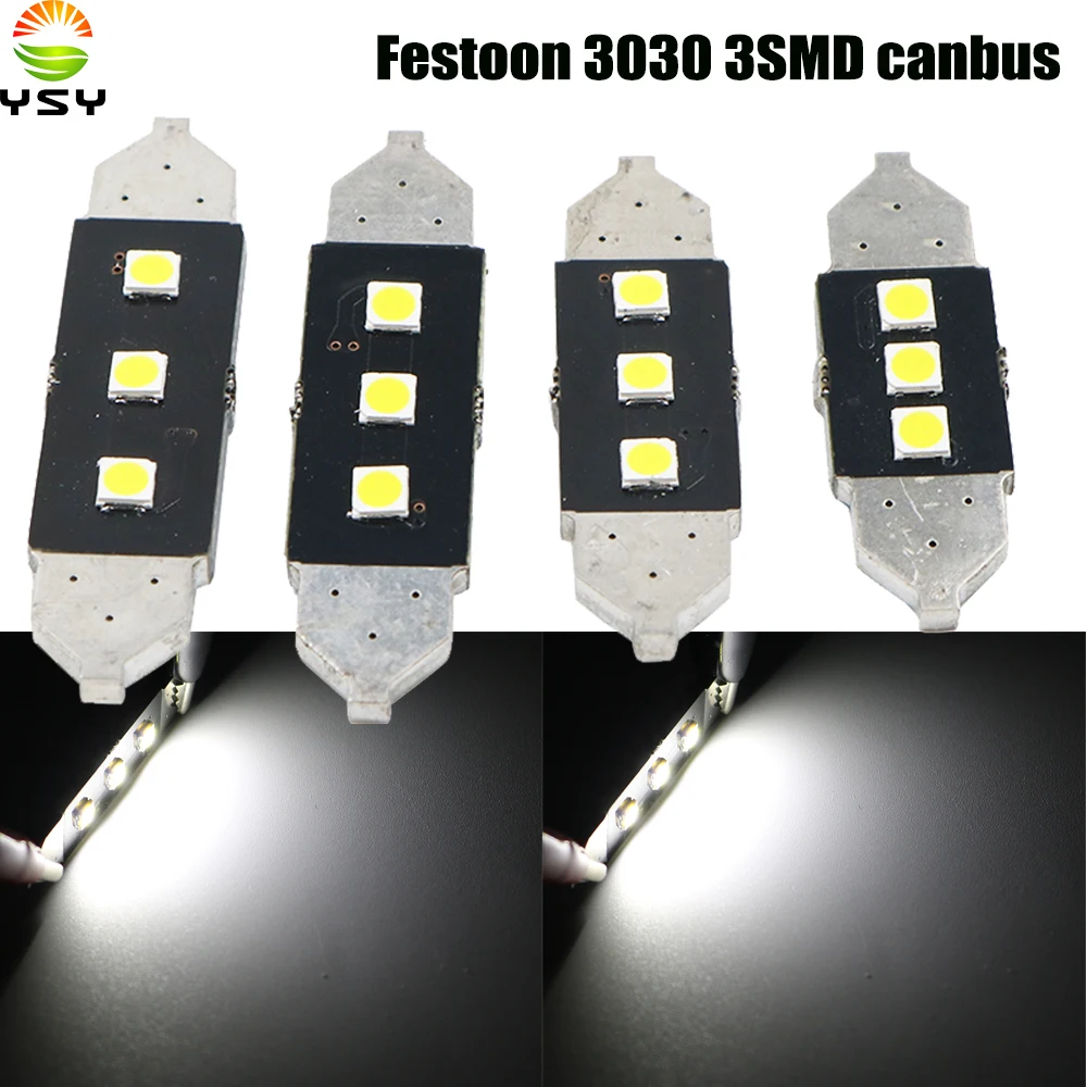 YSY 500X гирлянда 31/36/39/41 мм светодиодный светильник C5W C10W супер яркий 3030 3 SMD Canbus без