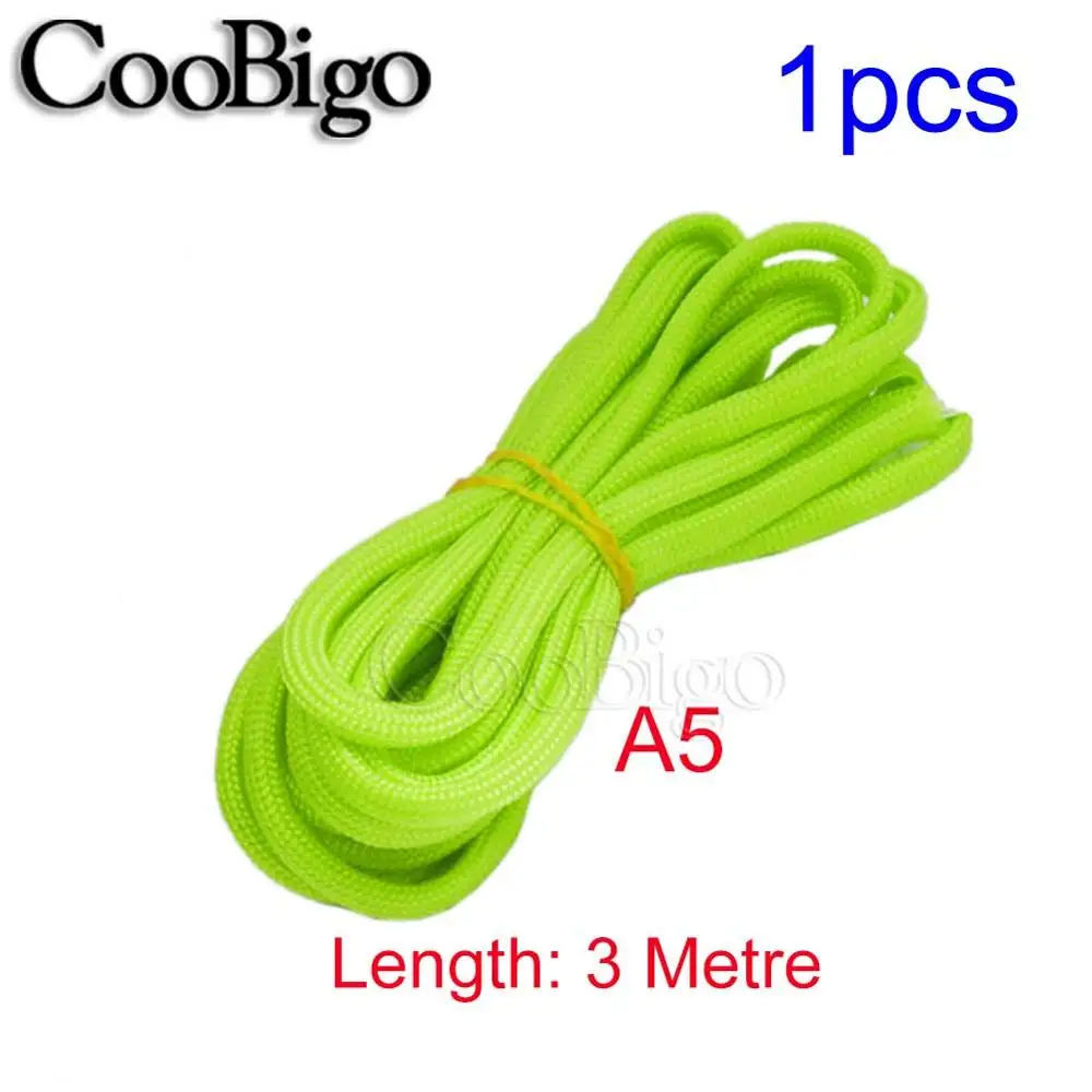 1pcs Rope 3M A5 10 шт. прищепки из нержавеющей стали, зажимы для одежды, булавки, подвесные крючки, походная бельевая линия, 4 мм, Паракорд, веревка, шнур - Цвет: 1pcs Rope 3M A5