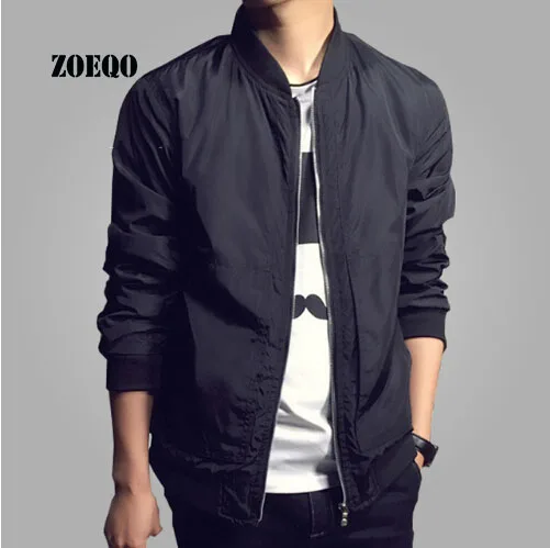 

ZOEQO New fashion Men's Jackets Solid casual Coats Male l Slim Stand Collar Jacket Men Outerdoor Overcoat Male baseball clothes