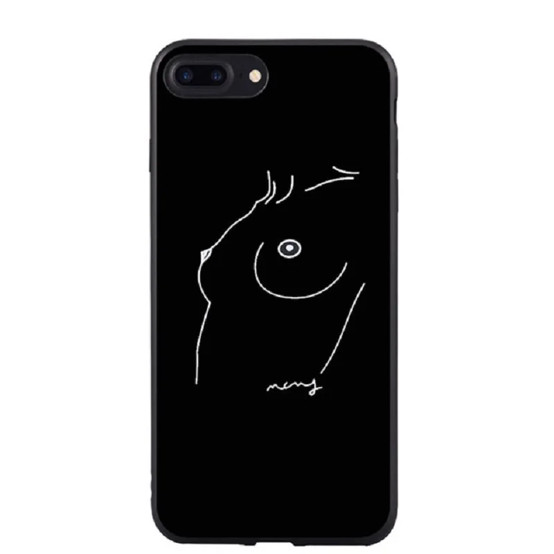 Линия друзей искусство телефон Coque чехол для iphone 7 8 плюс X поцелуй сердце Мягкий